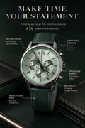 A|X Armani Exchange Signature Green Multi-Dial Men’s Watch – Green Strap