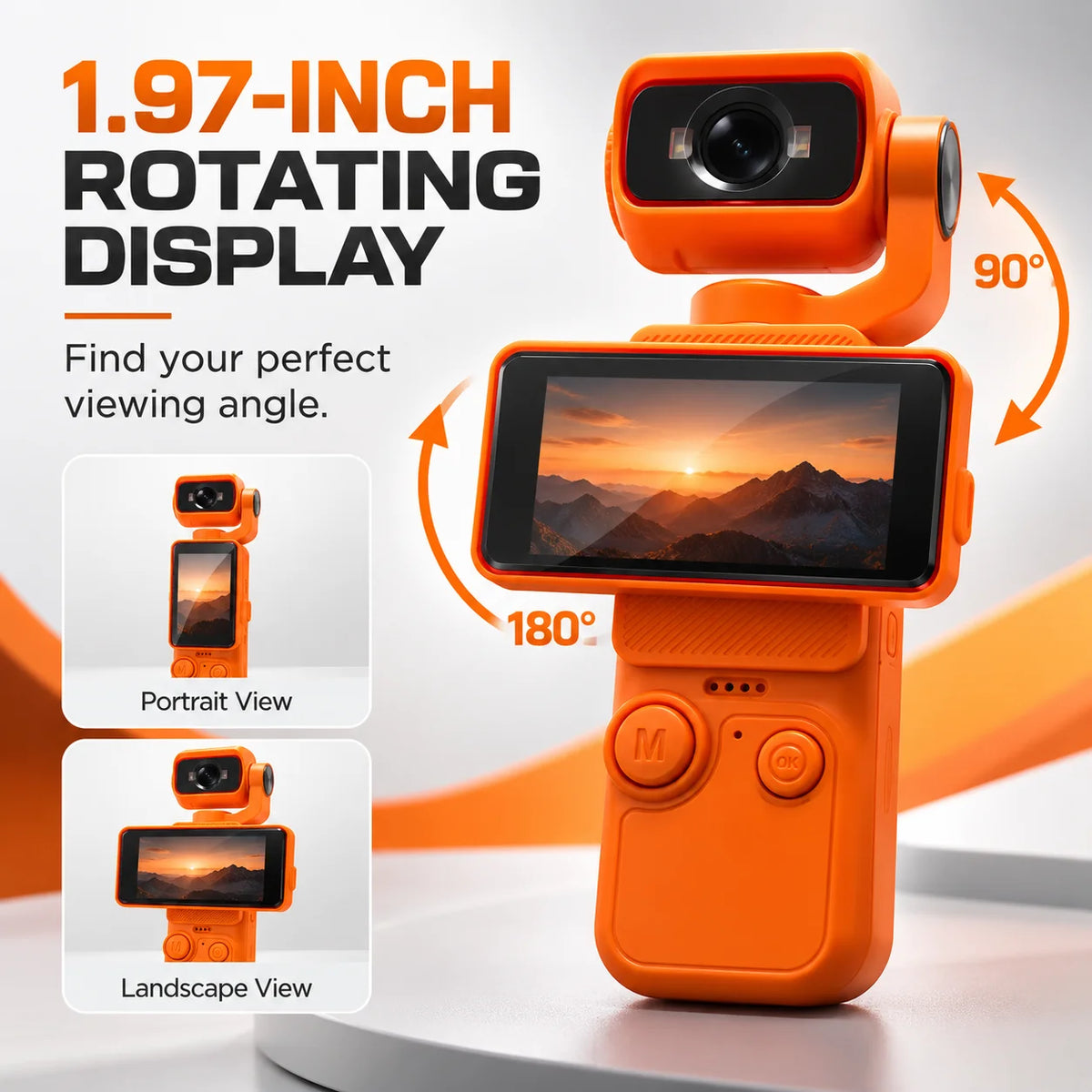 C10 180° Rotating Screen Digital Camera with 1.97-Inch Display