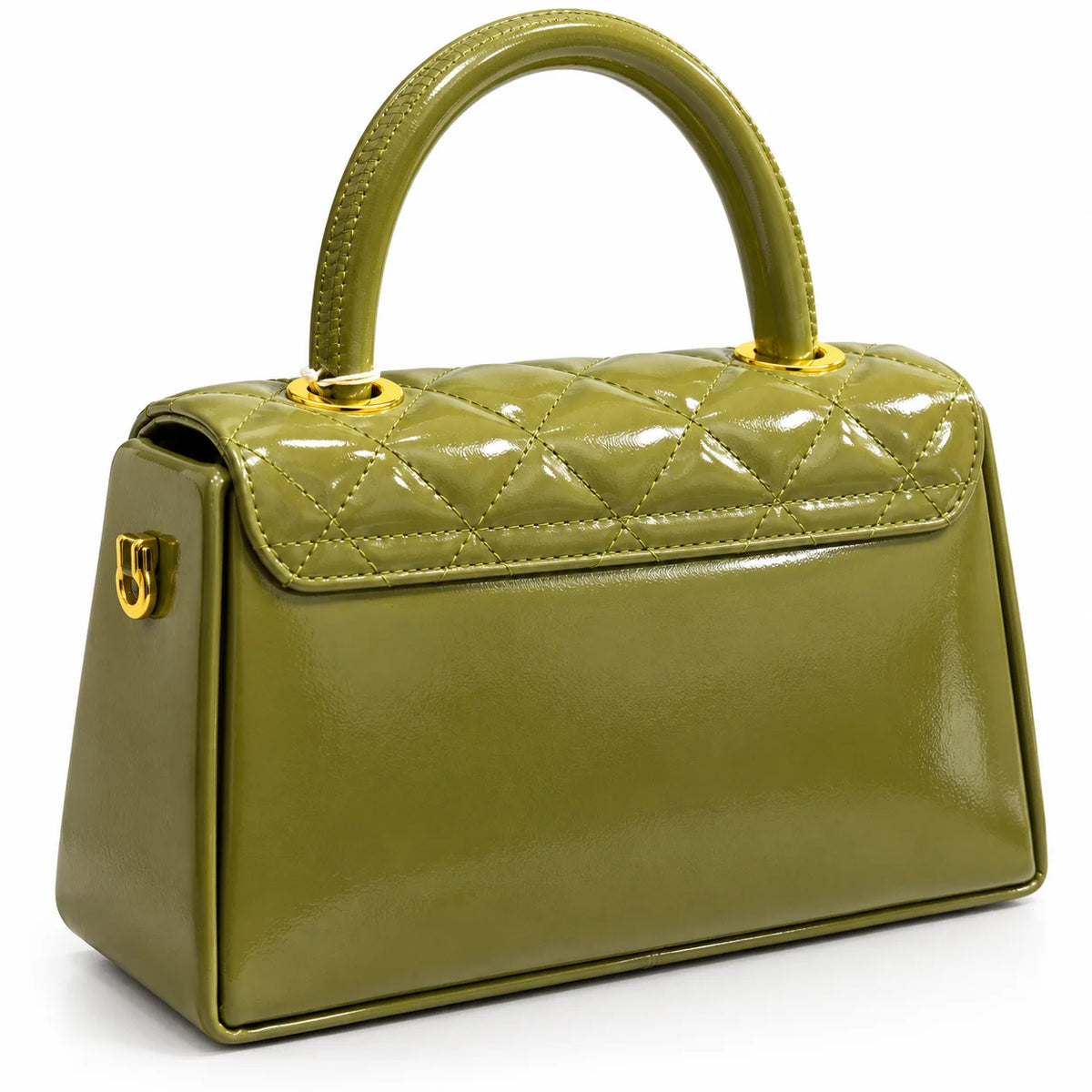 Rayvon Women's Olive Green Quilted Handbag with Detachable Shoulder Strap