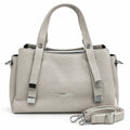 Rayvon Women's Premium Textured PU Leather Handbag with Adjustable Shoulder Strap – Light Grey