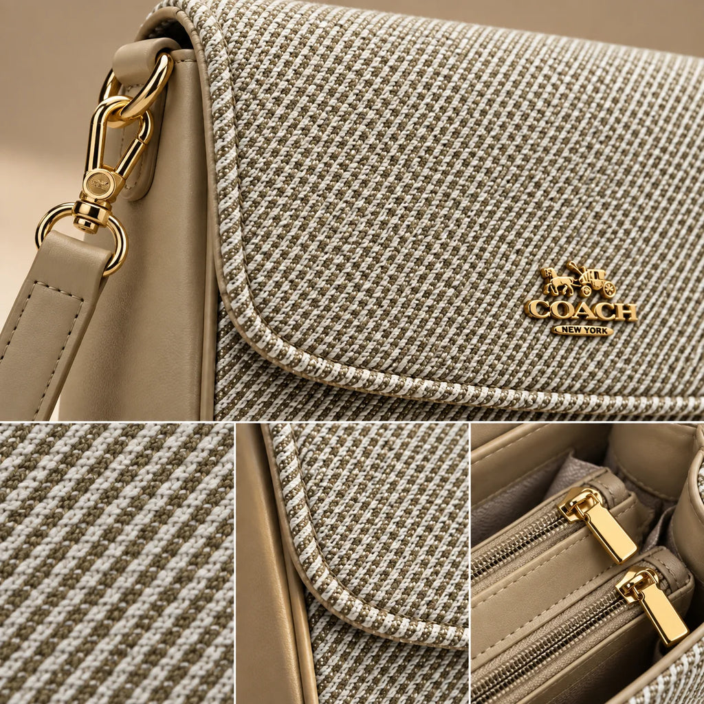 Rayvon Women's Beige Patterned Shoulder & Crossbody Bag