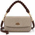 Rayvon Women's Beige & Brown Braided Handle Shoulder Bag