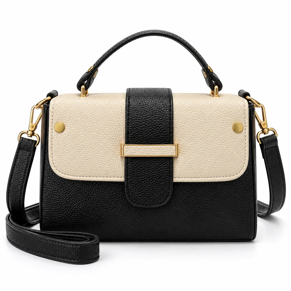 Rayvon Women's Black & Cream Premium Handbag
