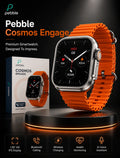 Pebble Cosmos Engage 1.95" HD Bluetooth Calling Smartwatch with Wireless Charging | Orange