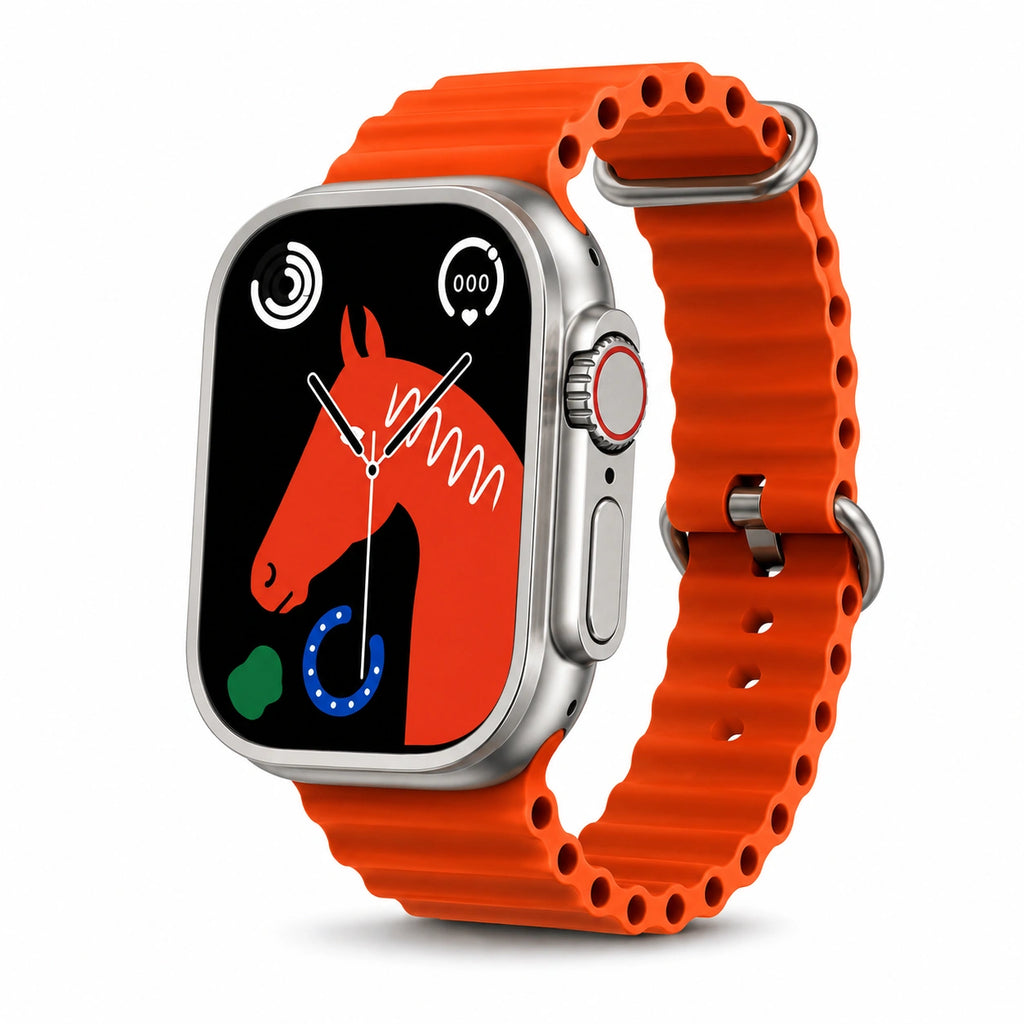 Pebble Cosmos Engage 1.95" HD Bluetooth Calling Smartwatch with Wireless Charging | Orange