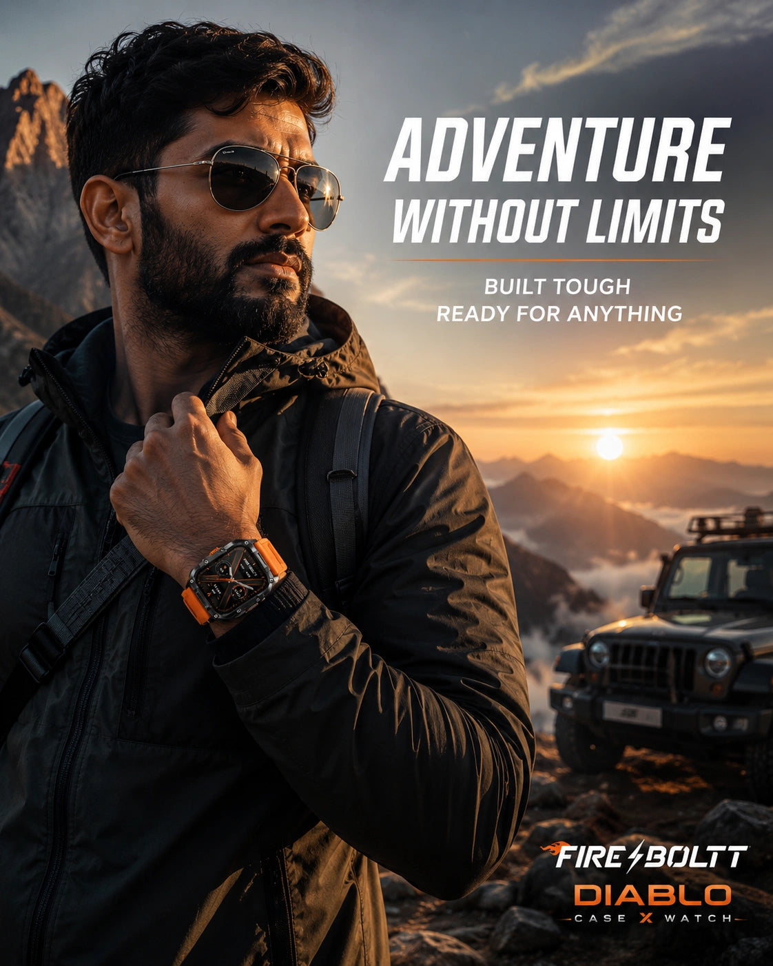 Fire-Boltt Diablo Rugged Bluetooth Calling Smartwatch | HD Display | Orange