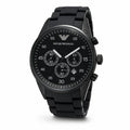 Emporio Armani Midnight Black Multi-Dial Men’s Watch – Black Metal Bracelet