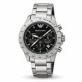 Emporio Armani Silver Velocity Black Dial Multi-Dial Men’s Watch – Metal Bracelet