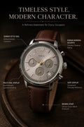 Fossil FS5844 Men's Multi-Dial Analog Watch – Brown Leather Strap