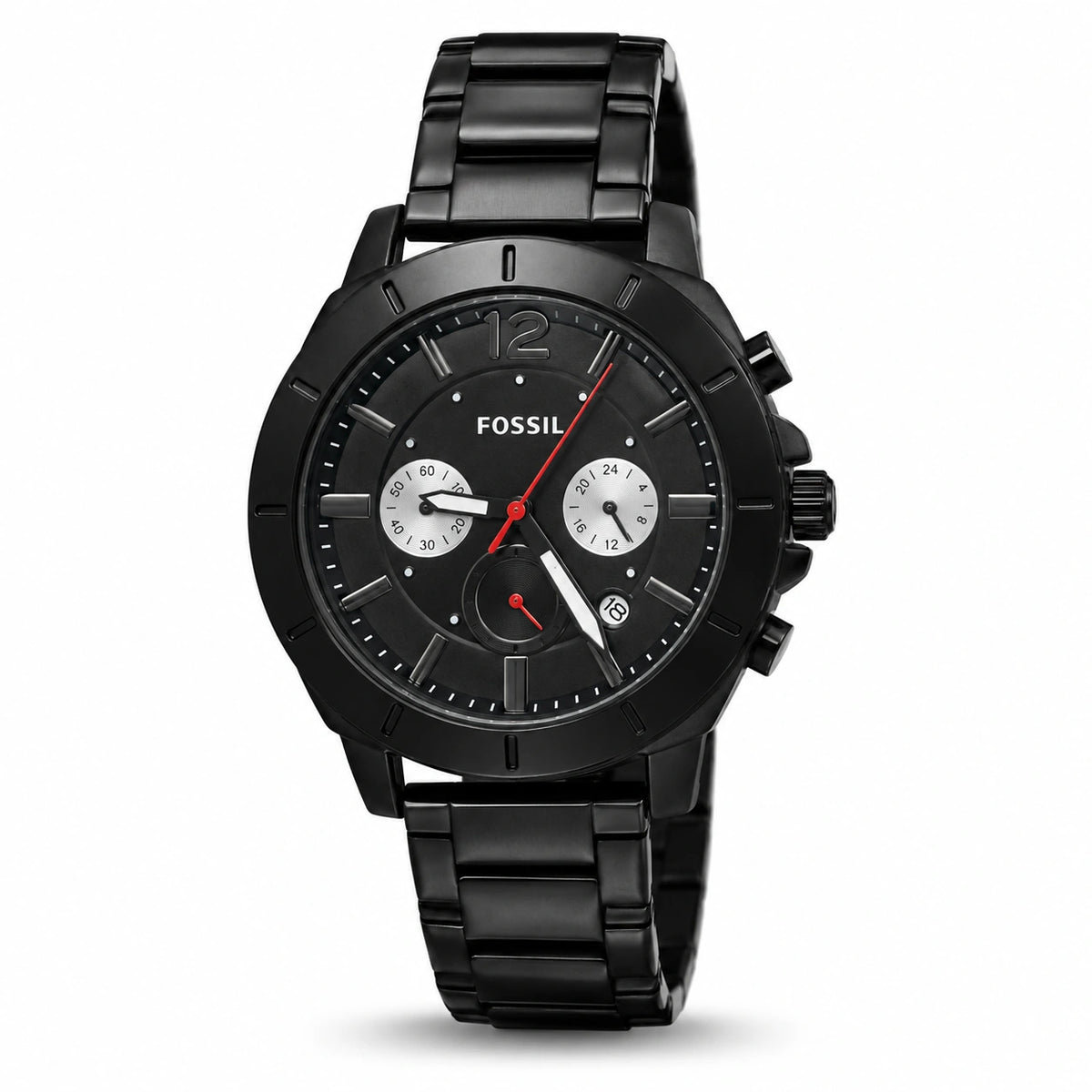 Fossil Blackout Redline Multi-Dial Men's Watch – Black Metal Bracelet