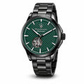 Maserati Men's Automatic Open-Heart Watch | Emerald Green Dial | Black Stainless Steel Bracelet