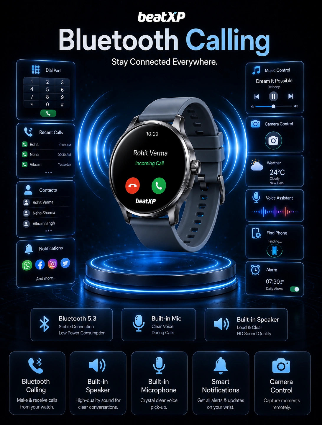 beatXP Sigma Smartwatch with 1.39" HD Display, Bluetooth Calling & 100+ Sports Modes