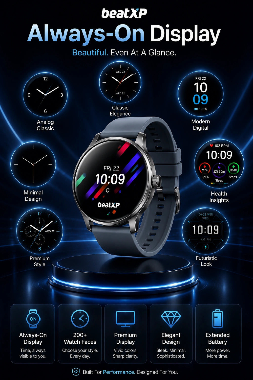 beatXP Sigma Smartwatch with 1.39" HD Display, Bluetooth Calling & 100+ Sports Modes