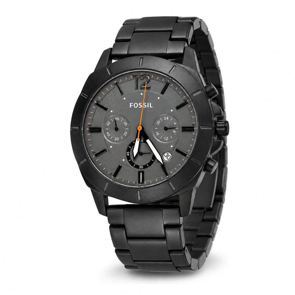 Fossil BQ2828 Men's Chronograph Watch | Smoky Sage Green Dial | Black Stainless Steel Bracelet