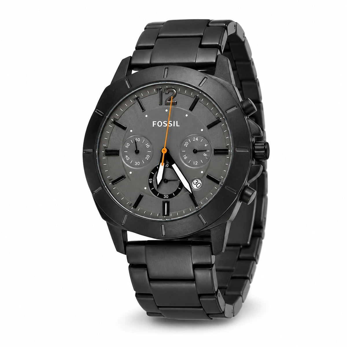 Fossil BQ2828 Men's Chronograph Watch | Smoky Sage Green Dial | Black Stainless Steel Bracelet